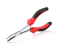 SPEEDWOX Pinza a becco piatto a lungo raggio, 6.5" mini pinza a becco d'anatra con maniglie in TPR ad alta leva per la fabbricazione di gioielli per spazi ristretti difficili da raggiungere