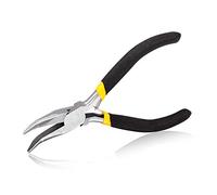 SPEEDWOX Pinze a becchi piegati a lunga portata da 12,7 cm, mini sottile a becco a catena, ganasce lisce e curve, pinze fini di precisione con molle a foglia per aree ristrette per la creazione di