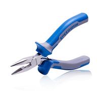 Speedwox, Pinze a becco lungo da 12,7 cm, tagliafili, con micro taglio laterale, ganasce seghettate, molla e manico professionale, sottili, di precisione, in acciaio al cromo vanadio