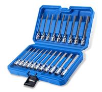 SPEEDWOX Set di 20 chiavi a brugola extra lunghe da 3/8", standard SAE e metriche (da 1/8" a 7/16", da 3 mm a 12 mm) per trapani a percussione e chiavi a cricchetto CR-V e S2 in acciaio CR-V e S2 con