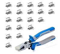 SPEEDWOX Set di 20 pezzi in argento per portachiavi da 2,5 cm, pinza per portachiavi, pinze per rottura vetro con punte in gomma e vite regolabile