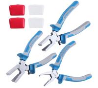 SPEEDWOX Set di 3 pinze da corsa per vetro da 15,2 cm, pinze per rompere il vetro, pinze per tagliare occhiali, set con 2 paia di punte in gomma, portachiavi per tagliacristalli colorati
