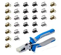 Speedwox - Set di 30 pinze per portachiavi da 2,5 cm, con anello apribile, colore: nero/ottone anticato/bianco nichelato Blue & Grey Grip