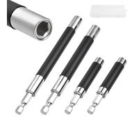 SPEEDWOX Set di 4 supporti magnetici per punte esagonali da 1/4", guida magnetica per punte da trapano, barra di estensione telescopica (80/120/240 mm), adattatore per barra di estensione per