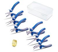 SPEEDWOX Set di 6 mini pinze per la creazione di gioielli piccoli e sottili, kit con apri-anelli, micro combinazione di precisione, utensili manuali in acciaio al cromo vanadio di grado industriale