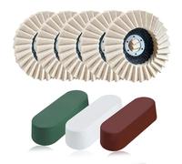 SPEEDWOX Set di 8 dischi abrasivi in feltro per lucidatura e composti per lucidatura, set da 5 dischi per lucidatura in lana, 3 pezzi composto per lucidatura in lana per smerigliatrice angolare