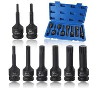 SPEEDWOX Set di chiavi a bussola per avvitatore a percussione da 1/2", set di chiavi a bussola a triplo quadrato da 5 mm a 18 mm, set di punte da 1/2" con scanalatura lunga da 1,27 cm, costruzione in