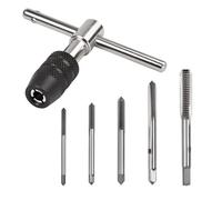 SPEEDWOX Set di maschi e dadi metrici 5 pezzi, piccoli utensili a vite metriche, maschi m3 m4 m5 m6 m8 hss, con chiave a maschiatura regolabile e scatola di immagazzinaggio