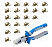 Speedwox - Set di pinze per portachiavi e 20 set da 2,5 cm, con anello apribile e cinturino in tessuto, set di pinze da corsa in vetro, con punte in gomma Antique Brass