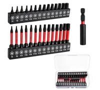 SPEEDWOX Set di punte Torx 29 pezzi, set di punte per cacciavite Torx di sicurezza, acciaio S2, cacciavite a stella, set di punte a stella antimanomissione, T5 a T40, con porta punte magnetiche