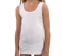 Speedy Line 6 Canotte Bimba Spalla Larga Puro Cotone Bianco Art. OP-106