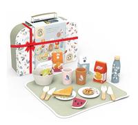 Speedy Monkey Cestino da picnic in legno, include piatti da gioco, ciotola in feltro, scatole per cibo e bevande, ottimo gioco di ruolo per ragazze e ragazzi di 2 anni, giocattoli per bambini e