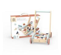 Speedy Monkey SP1005 - Girello con mattoncini e Sistema frenante per Una Maggiore Sicurezza, 34,9 x 24,9 x 40 cm, Giocattolo in Legno per Bambini, con Dettagli curati, Ottima Idea Regalo