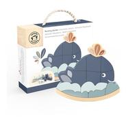 Speedy Monkey- Impilatore a Dondolo Salto Balena 16,6 x 3 x 15,3 cm Blu, Giocattolo in Legno per Bambini, Dettagli curati, Ottima Idea Regalo, Colore, SP1018