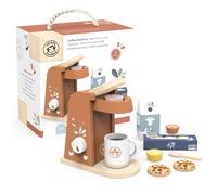 Speedy Monkey Macchina da caffè giocattolo, bel design, accessorio da cucina in legno sostenibile con legno FSC e bordi lisci, giocattoli perfetti per bambini in legno per bambini, regalo giocattolo