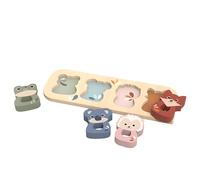 SPEEDY MONKEY Puzzle a forma di animale in legno per bambini dai 12 mesi in su, puzzle educativo per suddividere la forma degli animali, giocattolo colorato per bambini, giocattolo per l'apprendimento