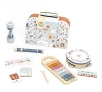 Speedy Monkey Set musicale - 5 strumenti: xilofono, tamburello, creatore di pioggia, flauto a becco e armonica, colorato e sicuro, vernice atossica, ideale per principianti e bambini dai 3 anni