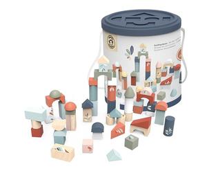 Speedy Monkey SP1009 - Mattoncini da costruzione, 18 x 18,8 cm, colorati, in legno, per bambini, con dettagli curati, ottima idea regalo