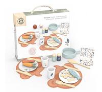 Speedy Monkey SP3002 - Set da pranzo 27 x 23 x 6,5 cm, giocattolo in legno per bambini, con cura, ottima idea regalo