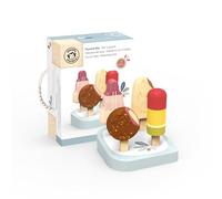 Speedy Monkey Supporto da bar per gelato, include 4 dolcetti speciali e supporto in legno. Fantastici giocattoli per bambini dai 3 anni in su | colori vivaci, legno certificato FSC, vernice sicura
