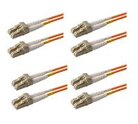 SpeedyFiberTX - Confezione da 4 cavi patch in fibra ottica multimodale OM1 62,5/125, da LC a LC, guaina sottile con cerniera OFNR