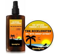 SpeedyTan Gel + olio Premium Acceleratore di abbronzatura - Per uso sui lettini solari e abbronzatura naturale - Acceleratore di abbronzatura naturale con olio abbronzante alla carota - Marchio con se