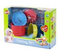 Speelkeuken kookpan set van metaal kleurrijk met keukenaccessoires