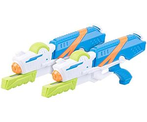 Speeron Pistola a spruzzo per Bambini: Set di 2 XL per Bambini- Pistole ad Acqua, Serbatoio dell'Acqua Extra Grande con Un Volume di 850 ml, Design a 4 Colori (Wasserspritzpistolen)