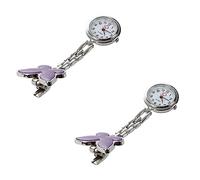 Speesy 2 x orologio da tasca - infermieri Wacht cardiofrequenzimetro orologio da tasca al quarzo farfalla tema, Viola