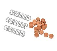 Speesy 3 pezzi di ricambio per valvola a pistone per , accessori a molla e 20 in sughero per sassofono, , cornetta, chiave 'acqua, sputo, cuscinetti in sughero per