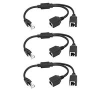 Speesy 3X Splitter Ethernet RJ45 da 1 Un 2 Femmine per Adattatore per di Estensione di Rete LAN Super Cat5, Cat6, Cat7