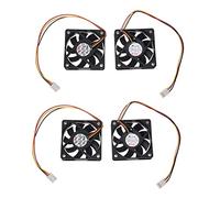 Speesy 60 mm 6 cm DC 12V Un 3 Pin Computer Case CPU Cooler Ventola di Raffreddamento Nero 4 Pezzi