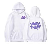 sPeesy Minus-Two Y2K Baggy Hip Hop Vintage Felpa 2023 Outdoor Casual Manica Lunga Grafica Coulisse Unisex Streetwear, Bianco-02, XL