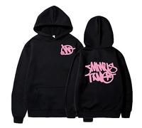 sPeesy Minus-Two Y2K Baggy Hip Hop Vintage Felpa 2023 Outdoor Casual Manica Lunga Grafica Coulisse Unisex Streetwear, Nero-03, L