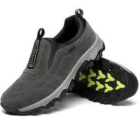 sPeesy Scarpe da trekking per uomo, slip on walking con supporto ad arco plantare, scarpe leggere per attività all'aria aperta, per il tempo libero, marrone, 49 EU