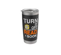 Spegni la TV Read a Book Funny Book Lovers Design Bicchiere termico in acciaio inox doppia parete