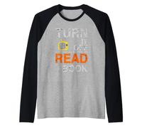 Spegni la TV Read a Book Funny Book Lovers Design Maglia con Maniche Raglan