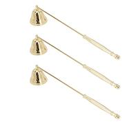 Spegnicandele, Accessori per Candele Spegnicandele 3 Pezzi Spegnicandele Placcatura in Ferro Dorato A Forma di Campana Manico Lungo Spegnicandele Spegnicandele con Stoppino Tappo