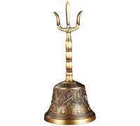 Spegnitoio per candele dorate, design a tridente in ottone, motivo otto immortali inciso, strumento decorativo, set per uso domestico religioso, taglierino per stoppini