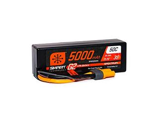 Spektrum SPMX53S50H5 5000mAh 3S 11.1V Smart G2 LiPo 50C Hard Case IC5, Grigio/Argento