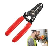 Spelacavi, Strumento Per Spelare Tagliare E Crimpare Cavi Elettrici, Utensile Manuale in Acciaio al Carbonio per Taglio Serraggio Crimpatura con Blocco di Sicurezza per Lavori Elettrici