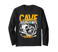 Speleologia Esploratore di Grotte Cave Adventures Await Maglia a Manica