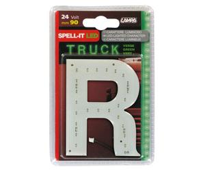 Spell-It Led, 90 mm, 24V Verde R Led SMD di ultima generazione. Alta LETTERA