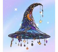 Spell shine Sun Catcher, 2025 2D magico cappello da strega design per decorazioni di Halloween, decorazione magica per finestre per la stagione spettrale, regalo gotico per la stanza, acchiappasole in