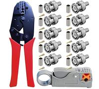 Spellacavi coassiali, set di utensili a crimpare BNC Spelafili rotanti per cavi coassiali Crimpatrice a cricchetto con connettori BNC maschio crimpare per RG59, connettore