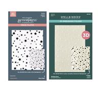 Spellbinders 3D Embossing Folder & BetterPress Bundle -Wishing and Falling Stars, Little Smiles - 5A002XDC-1GYCN