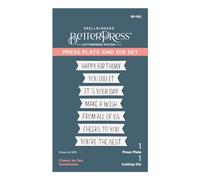 Spellbinders BetterPress Press Plate & Die Set-Cheers To You Sentiments