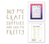 Spellbinders Buy Me Craft Supplies - Piastra in lamina calda da The Glimmer Cardfront Sentiments Collection, metallo, ONE