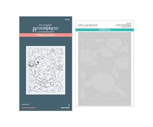 Spellbinders Cosmos Fondale BetterPress e Stencil Bundle da The Pressed Posies Collection, ONE