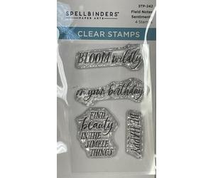 Spellbinders Field Notes Sentiments - Set di timbri trasparenti dalla collezione Field Notes